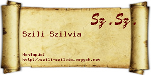 Szili Szilvia névjegykártya